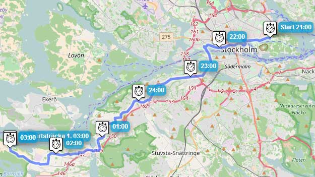 Karta över etapp 1